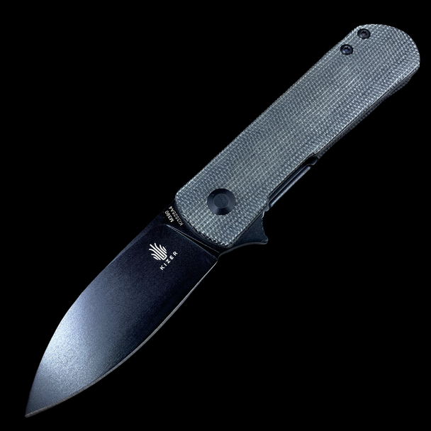 Kizer Laconico Yorkie Liner Lock Knife Black Micarta (2.5" Black M390)