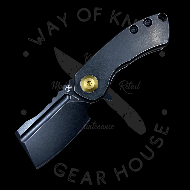 Kansept Knives Mini Korvid Frame Lock Knife Black Titanium (1.5" Black S35VN)