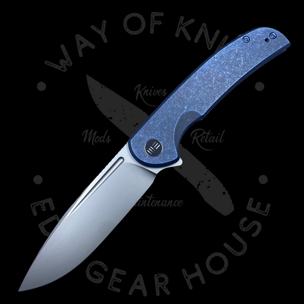 WE Knife Co. Beacon Frame Lock Knife Blue Titanium (3.5" Bead Blast)