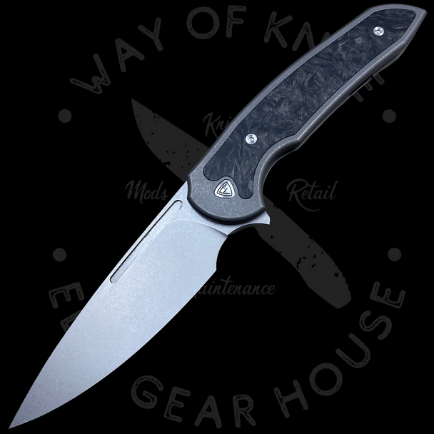 Ferrum Forge Stinger Frame Lock Knife Marble Carbon Fiber (3.25" SW)