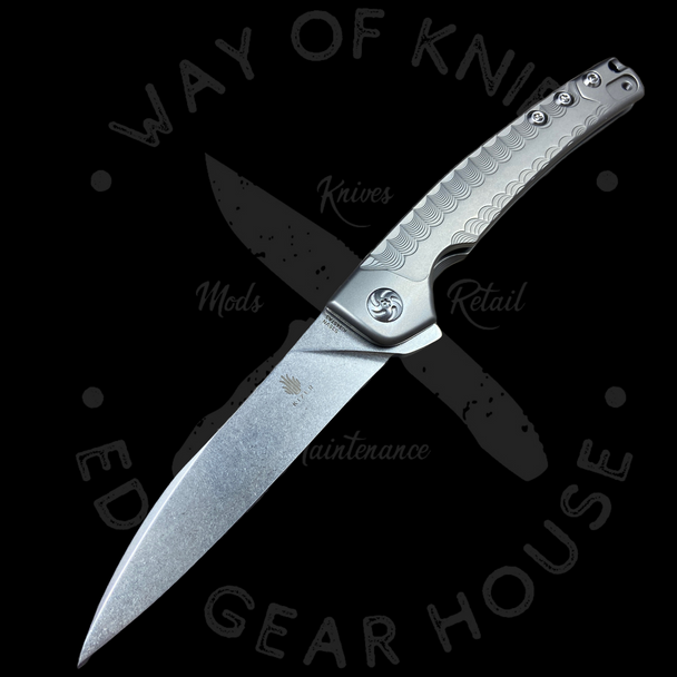 Kizer Splinter Frame Lock Knife Gray Titanium (3.375" Stonewash)