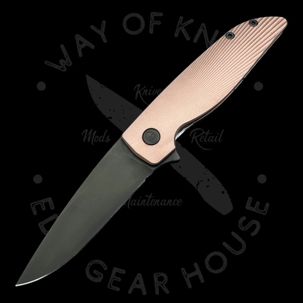 *Pre Owned* Grimsmo Rask #362 Starburst Milling DLC Blade Rose Gold Coated Handles