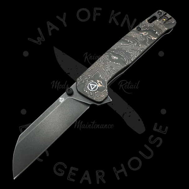 QSP Penguin Plus Frame Lock Knife Copper Foil Carbon Fiber/Titanium (3.38" BW)