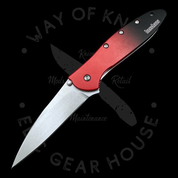 Kershaw Leek MagnaCut Assisted Opening Gradient Red (3" Stonewash)