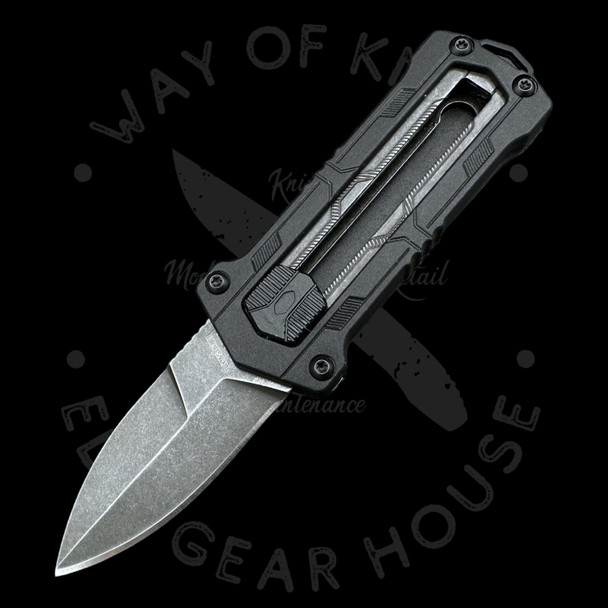 Kershaw Jen Anso Kapsule Manual Sliding Button Lock OTF Knife (1.9"Black SW)
