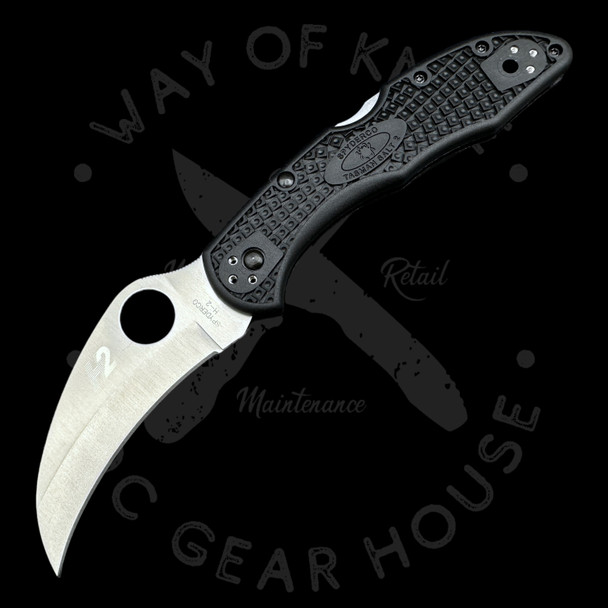 Spyderco Tasman Salt 2 Lock Back Knife Black FRN (2.8" Satin) H2 Steel