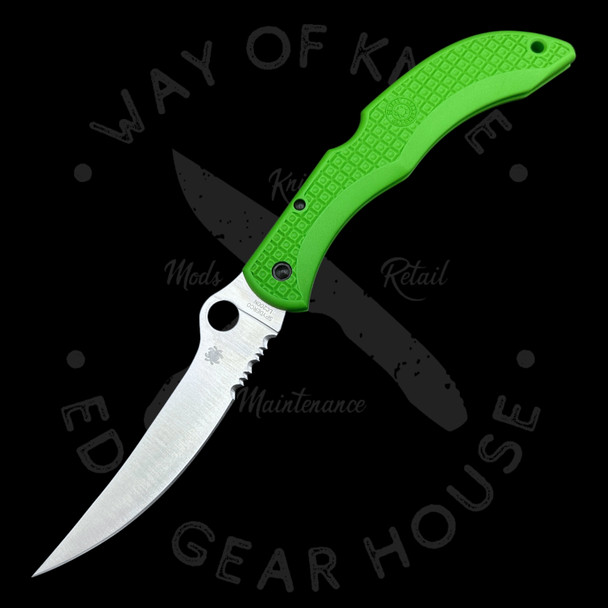 Spyderco *NEW* Limited Edition Sprint Run Catcherman Lockback Knife Green Polymer (4.6" Satin LC200N) C17PSGR