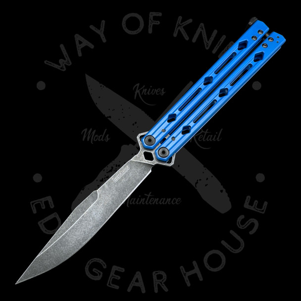 Kershaw Lucha Balisong Butterfly Knife Blue (4.5" Blackwash)