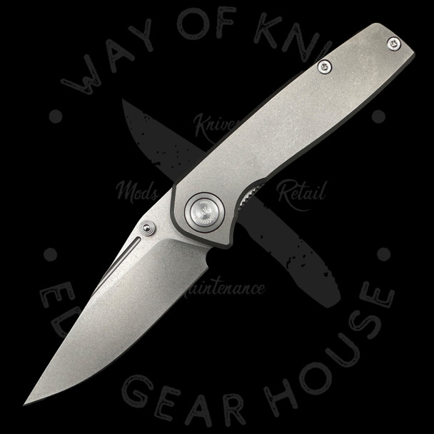 Asher Knives Acuto Titanium Liner Lock S35VN (3.2in Stonewash)