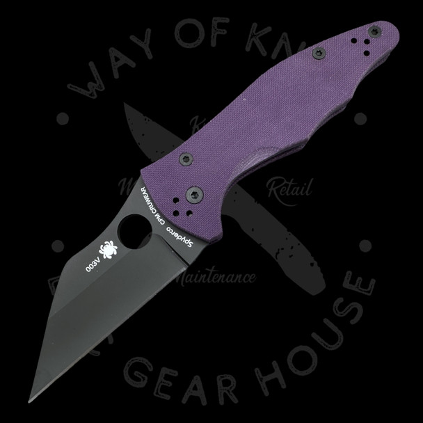 *Pre Owned* 003 Spyderco Yojimbo 2 Purple G-10 CPM Cru-Wear (3.20" DLC) C85GPPRBK2