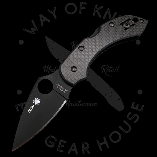 *Pre Owned* 003 Spyderco Dragonfly 2 Carbon Fiber CPM Cru-Wear (2.29" Black TiCN) C28CFPBK