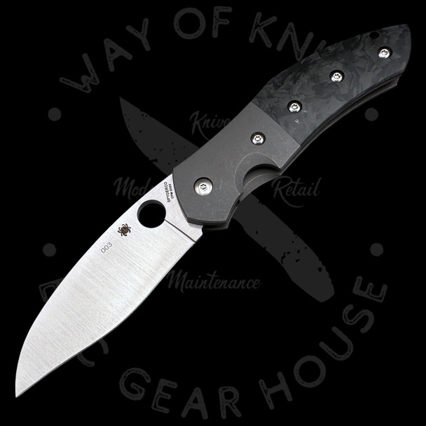 *Pre Owned* 003 Spyderco Myrtle Titanium / Carbon Fiber Framelock S30V (3.7" Satin) C194CFTIP