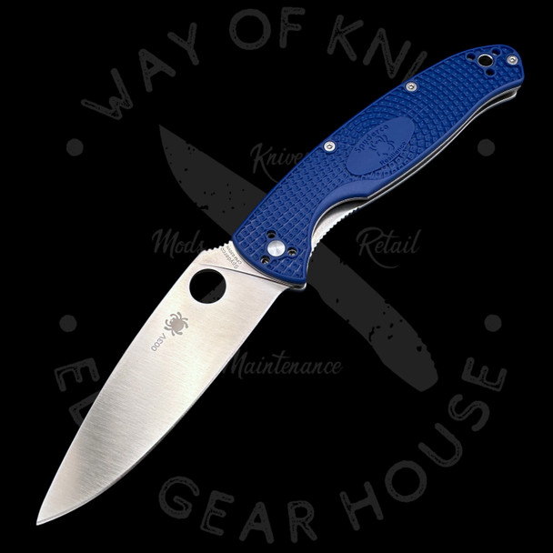 *Pre Owned* 003 Spyderco Resilience Blue FRN PlainEdge S35VN (4.25" Satin) C142PBL