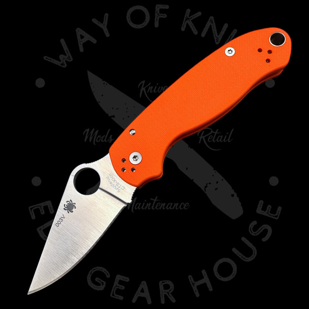 *Pre Owned* 003 Spyderco Para 3 Orange G-10 CTS XHP (2.92" Satin) C223GPOR