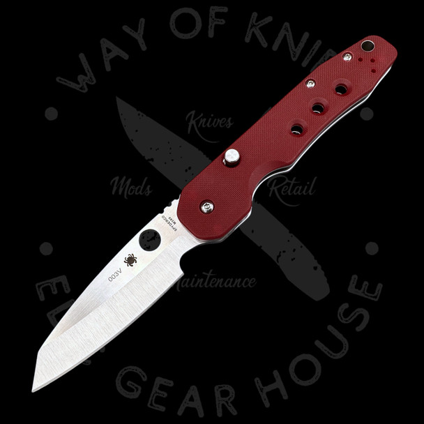 *Pre Owned* 003 Spyderco Smock Red G-10 M390 (3.4" Satin) C240GPRD