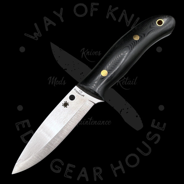 *Pre Owned* Spyderco Bushcraft Black G-10 O-1 (4.1" Satin) FB26GP