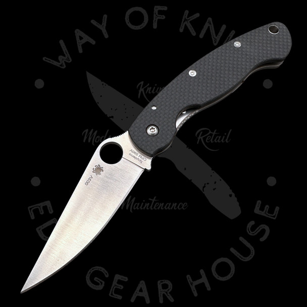 *Pre Owned* 003 Spyderco Military Carbon Fiber Titanium S90V (4.05" Satin) C36CFTIP
