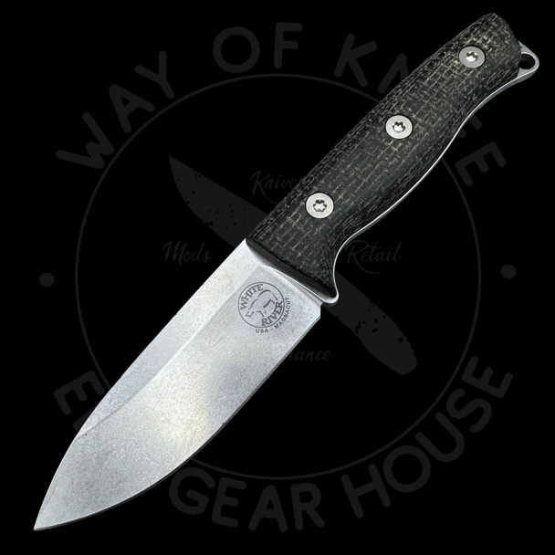 White River Knife & Tool Ursus Cub Black Burlap Micarta (3.5in Stonewashed) Magnacut Blade