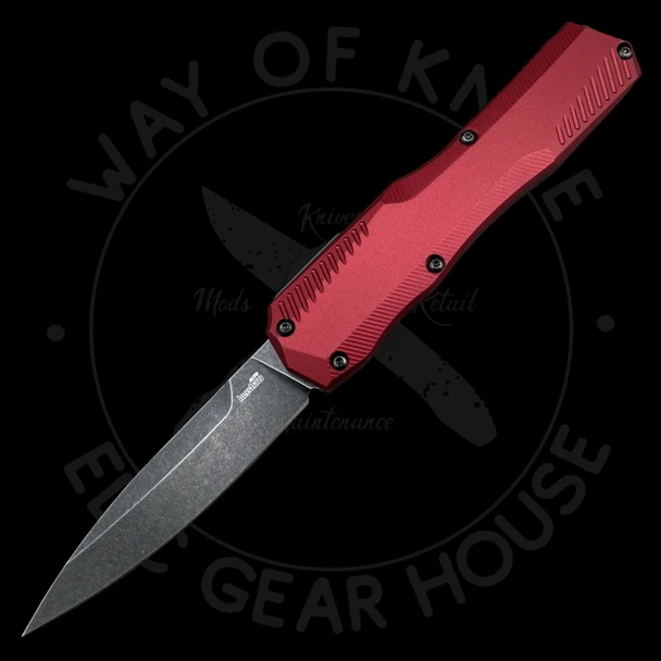 Exclusive Kershaw Livewire Auto Napa Merlot Blackwash Blade KER9000MERL (3.30in Magnacut)