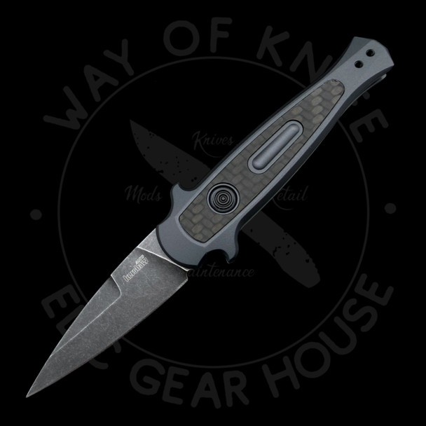 *Pre Owned* Kershaw Launch 12 Automatic Gray Aluminum Carbon Fiber CPM154 (1.9" Blackwash)