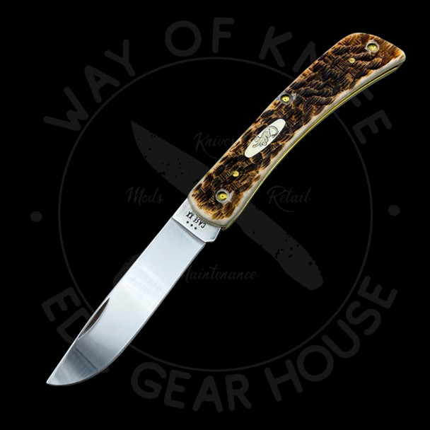 *Pre Owned* Case Knives Sod Buster Jr. Burnt Amber Peach Seed Jigged Bone Traditional Folder 