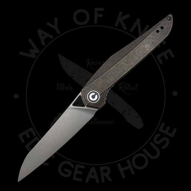 *Pre Owned* Civivi Isham Mkenna Front Flipper Brass Patina 154CM (2.87" Satin) 