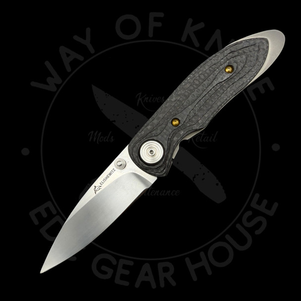 *Pre Owned* Allen Elishewitz Custom Folder Stepped Carbon Fiber & Titanium 154CM (3.0" Hand Rubbed Satin)
