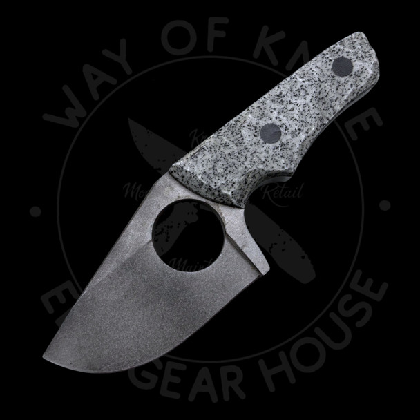 B. Kohn 'Grizzly Skinner' Fixed Blade White & Black GripTek 1084 Carbon Steel (3" Acid Washed"