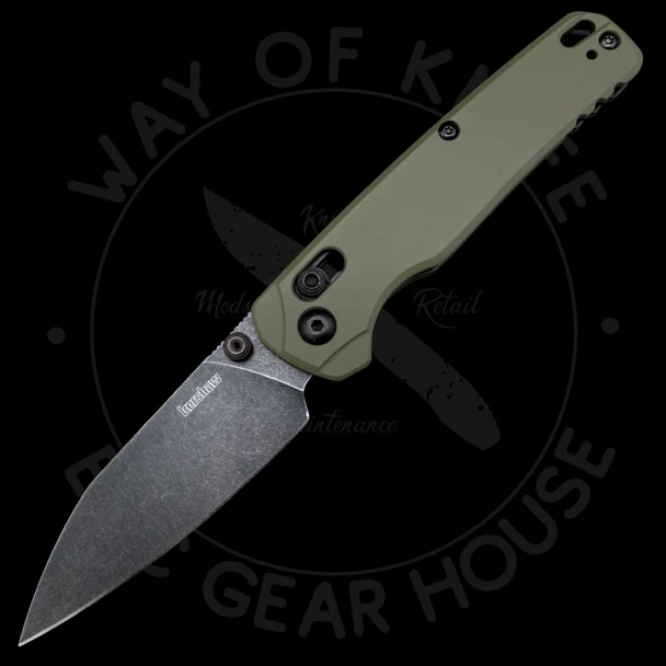 Kershaw Bel Air MagnaCut DuraLock Knife OD Green Blackwash Aluminum (3.1" Black SW)