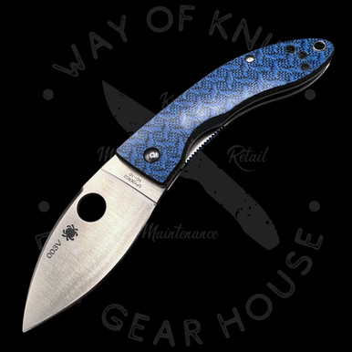 Pre Owned* 003 Spyderco Lil' Lum Nishijin Blue Sprint Run VG
