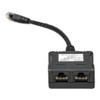 RJ45-splitter 1xRJ45 male15cm cable2xRJ45 female (front-angle1)