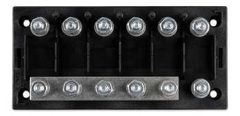 Fuse holder 6-way for MEGA-fuse (front-angle)