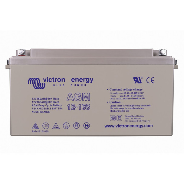 12V 165Ah AGM Deep Cycle Battery (front)