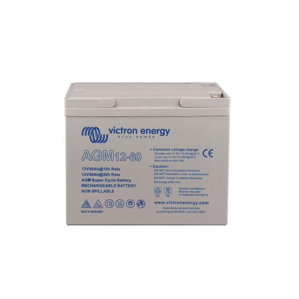 12V 60Ah AGM Super Cycle Battery (front-angle)