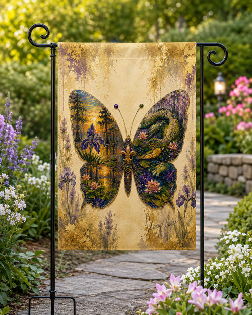 Copy of PREORDER Bayou Butterfly Garden Flag