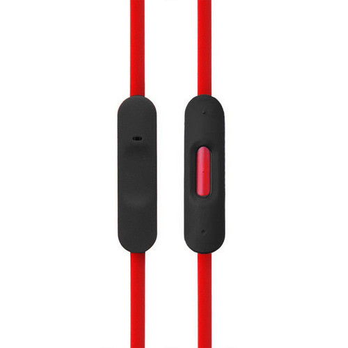 Red and black Beats replacement AUX cable with in-line microphone and remote controls