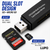 USB‑C & Micro‑USB OTG Memory Card Reader – SD/MicroSD Card Adapter (USB 2.0)