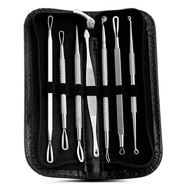 Blackhead Whitehead Pimple Acne Blemish Comedone Extractor Remover Tool Kit 7Pcs