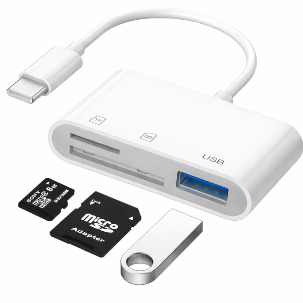USB C SD Card Reader for iPhone iPad Android Mac | Micro SD SDHC SDXC