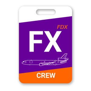 FX/FDX McDonnell Douglas MD-11F Crew Luggage Tag is perfect for flight crew to identify their crew bags. FX/FDX McDonnell Douglas MD-11F Crew Luggage Tag is perfect for flight crew to identify their crew bags.