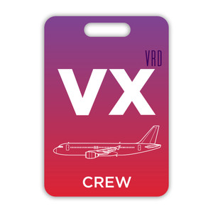 VX/VRD Airbus A320 Crew Luggage Tag is perfect for flight crew members such as pilots and flight attendants to identify their crew bags. VX/VRD Airbus A320 Crew Luggage Tag is perfect for flight crew members such as pilots and flight attendants to identify their crew bags.