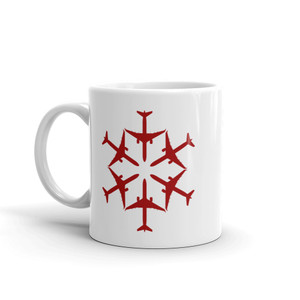 Airplane Snowflake Holiday Coffee Mug Airplane Snowflake Holiday Coffee Mug