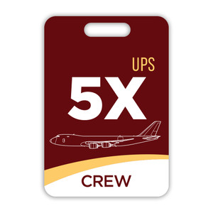 5X/UPS Boeing 747-8F Crew Luggage Tag perfect for UPS Airlines pilots. 5X/UPS Boeing 747-8F Crew Luggage Tag perfect for UPS Airlines pilots.