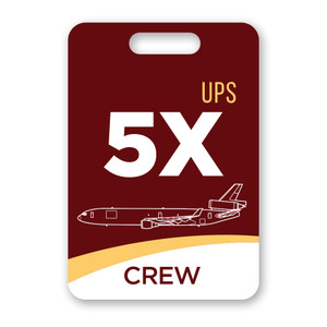 5X/UPS McDonnell Douglas MD-11F Crew Luggage Tag is perfect for flight crew to identify their crew bags. 5X/UPS McDonnell Douglas MD-11F Crew Luggage Tag is perfect for flight crew to identify their crew bags.