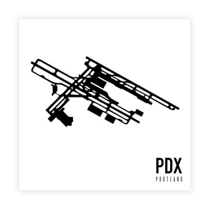 Portland Airport PDX Runway Poster Portland Airport PDX Runway Poster