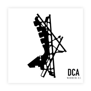Washington Reagan DCA Airport Runway Poster Washington Reagan DCA Airport Runway Poster
