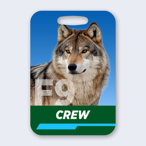F9 wolf crew luggage tag aluminum aviation bag tag | Perfect for Frontier pilots and flight attendants.