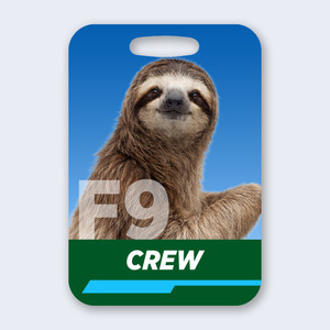 F9 Sloth crew luggage tag aluminum aviation bag tag for airline crew