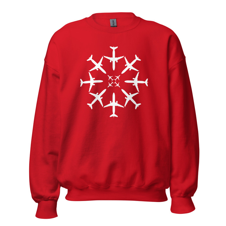 Embraer E175 Snowflake Holiday Christmas Aviation Sweatshirt