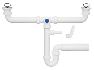 Sifon za pomivalno korito dvojni s priključkom za pomivalni stroj | McAlpine HC7-HC10W